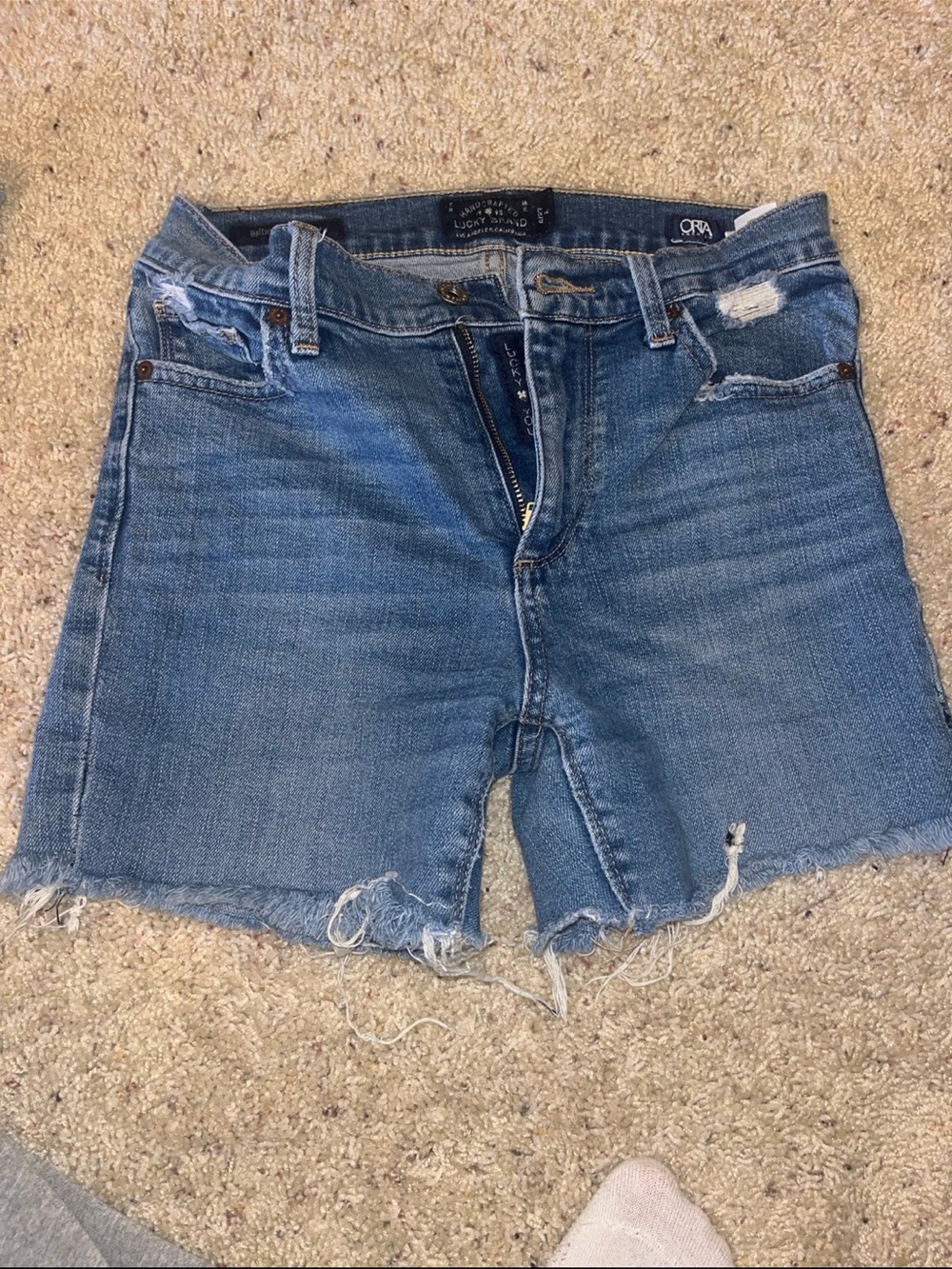 Lucky Brand Distressed Cutoff Jean Shorts - Blue